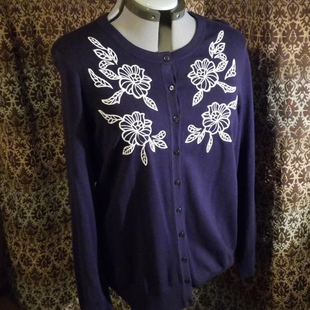 Charter club navy blue knit sweater